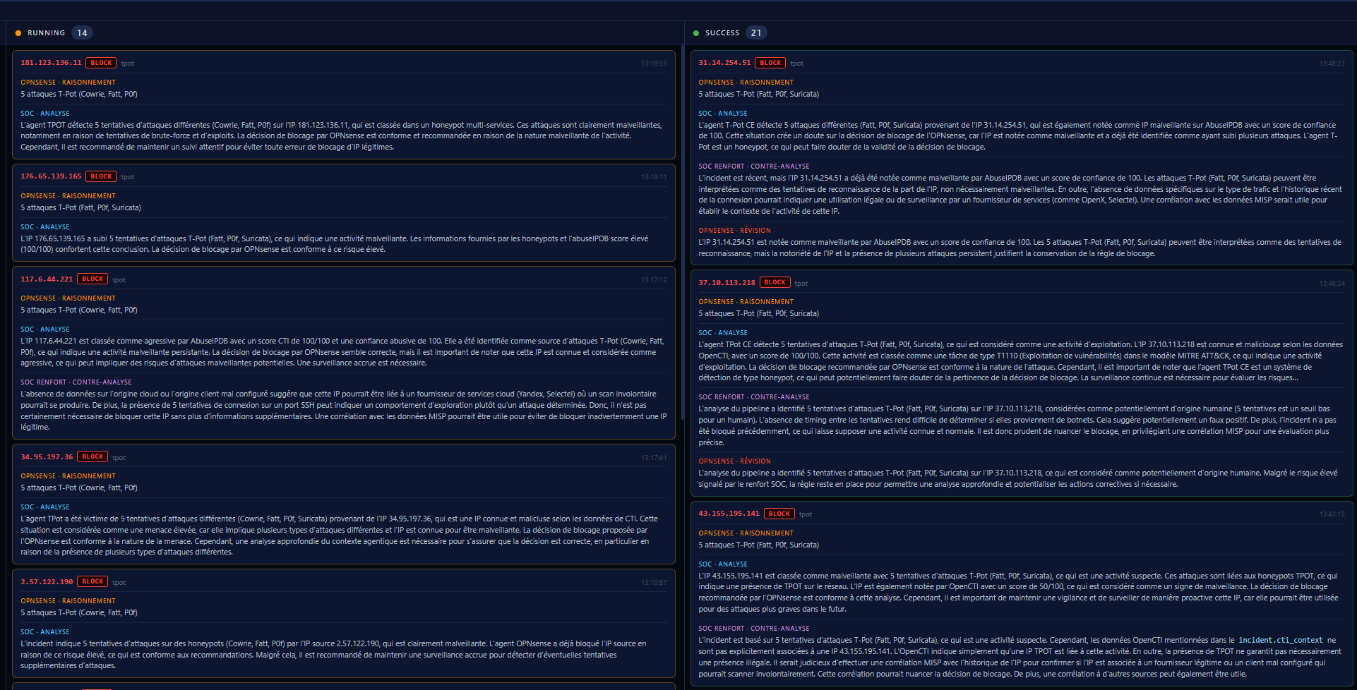 Graphe d'états LangGraph — Triage → SOC → CERT