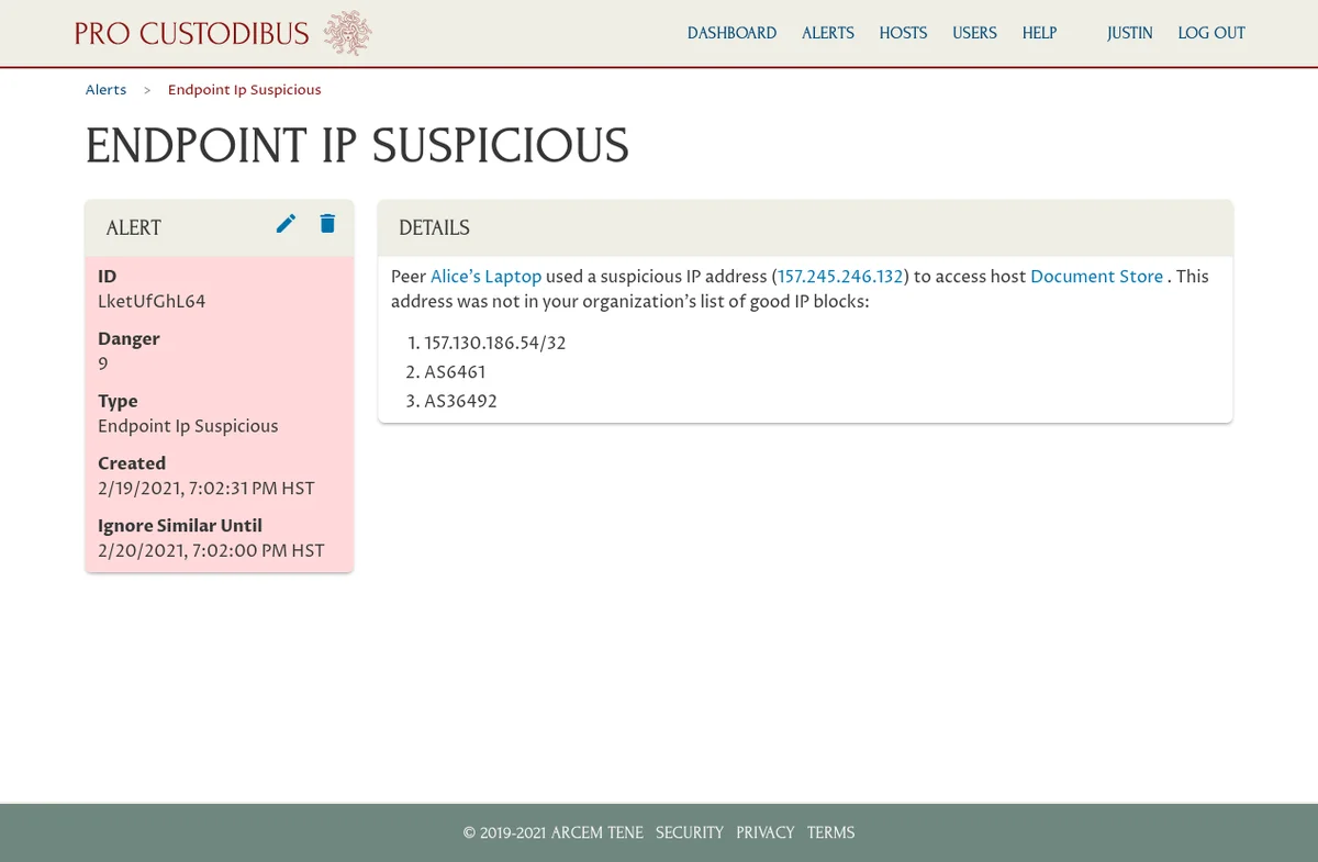 Capture d&rsquo;écran de l&rsquo;Alerte