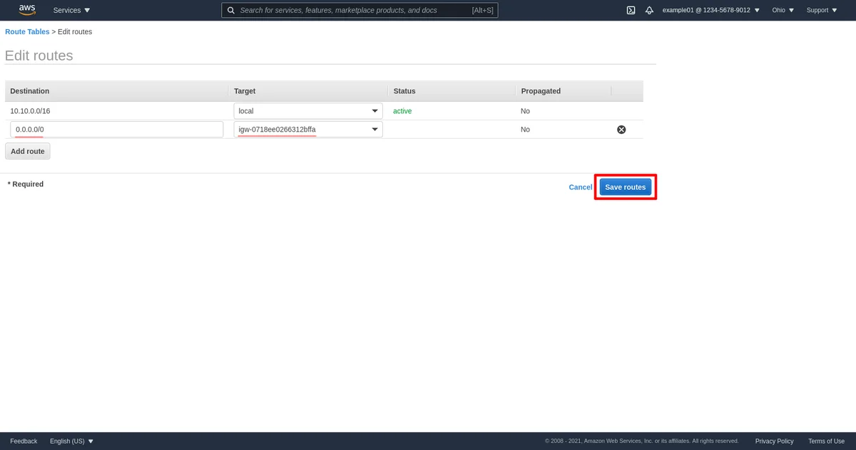 Page d&rsquo;édition des routes