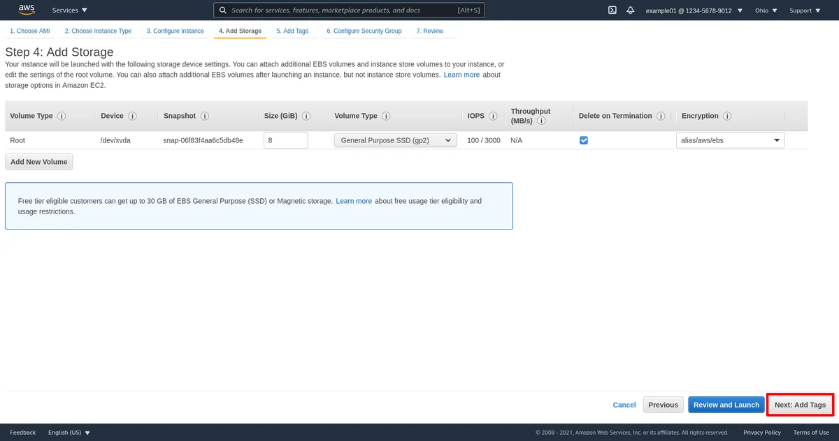 Lancer des instances Étape 4